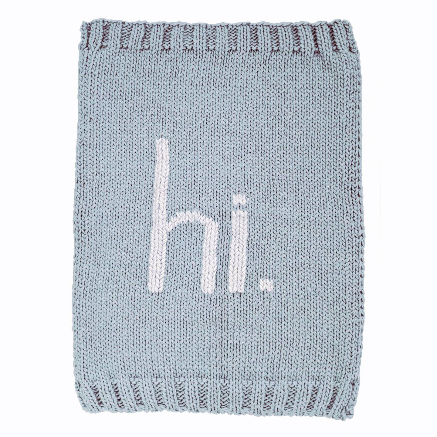 Hand Knit Baby Blanket -Sky Blue